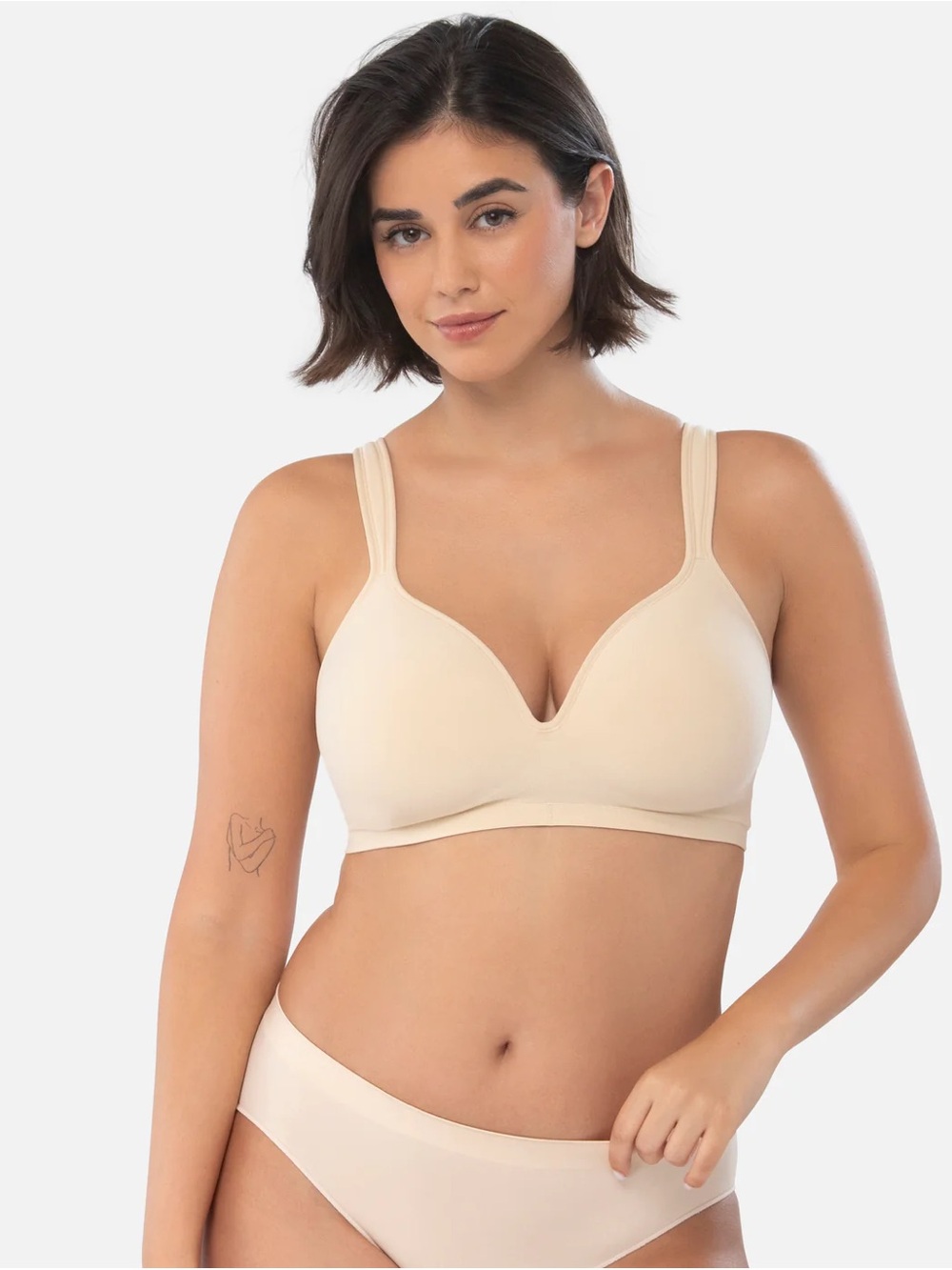 Wireless Nude Comfort Bra — Sand 2XL Support